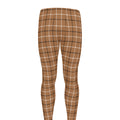 Brown Tattersall Pattern Print Men's Leggings