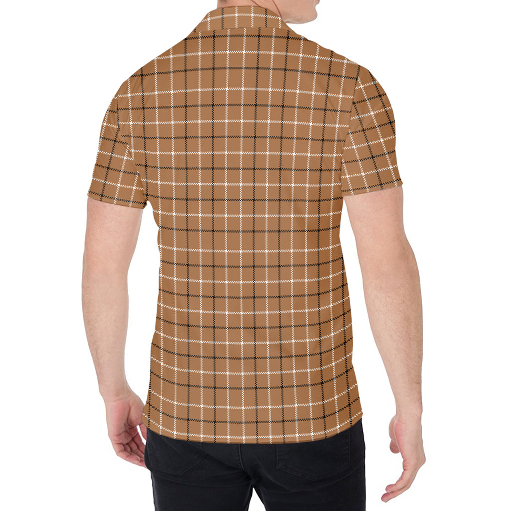 Brown Tattersall Pattern Print Men's Shirt