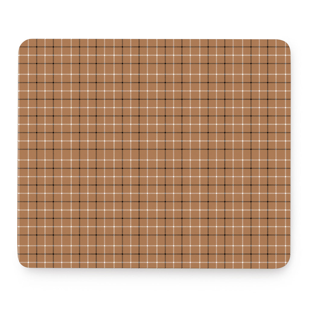 Brown Tattersall Pattern Print Mouse Pad