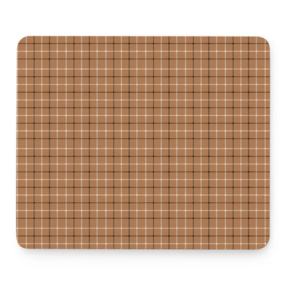 Brown Tattersall Pattern Print Mouse Pad