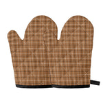 Brown Tattersall Pattern Print Oven Mitts