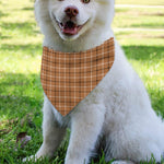 Brown Tattersall Pattern Print Over The Collar Dog Bandana