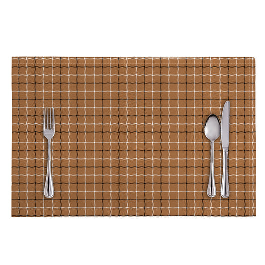 Brown Tattersall Pattern Print Placemat