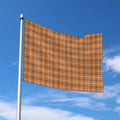 Brown Tattersall Pattern Print Polyester Flag