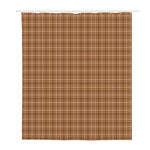Brown Tattersall Pattern Print Polyester Shower Curtain