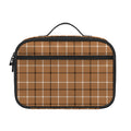 Brown Tattersall Pattern Print Portable Lunch Bag