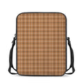Brown Tattersall Pattern Print Rectangular Crossbody Bag