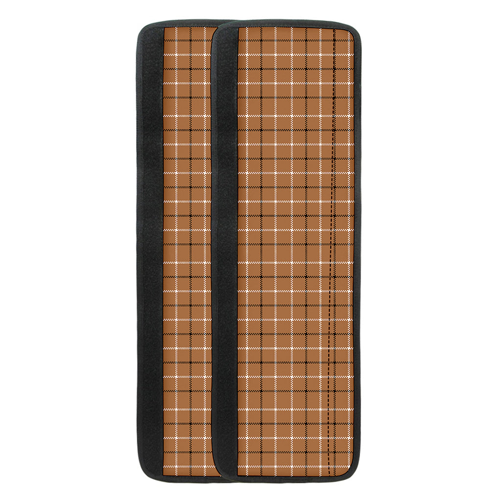 Brown Tattersall Pattern Print Refrigerator Handle Covers