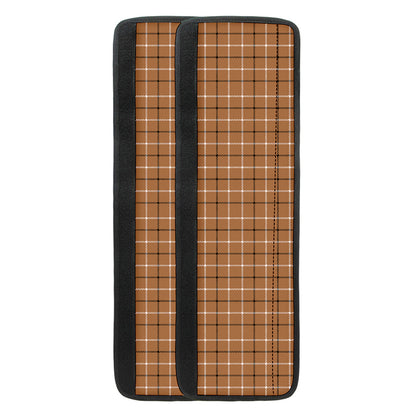 Brown Tattersall Pattern Print Refrigerator Handle Covers