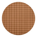 Brown Tattersall Pattern Print Round Blanket