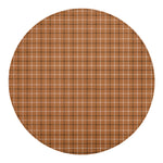 Brown Tattersall Pattern Print Round Blanket