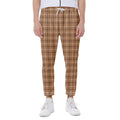 Brown Tattersall Pattern Print Joggers