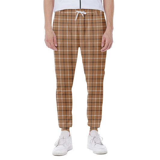Brown Tattersall Pattern Print Scuba Joggers