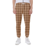 Brown Tattersall Pattern Print Scuba Joggers