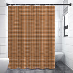 Brown Tattersall Pattern Print Shower Curtain