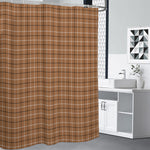 Brown Tattersall Pattern Print Shower Curtain