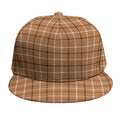 Brown Tattersall Pattern Print Snapback Cap