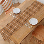 Brown Tattersall Pattern Print Table Runner