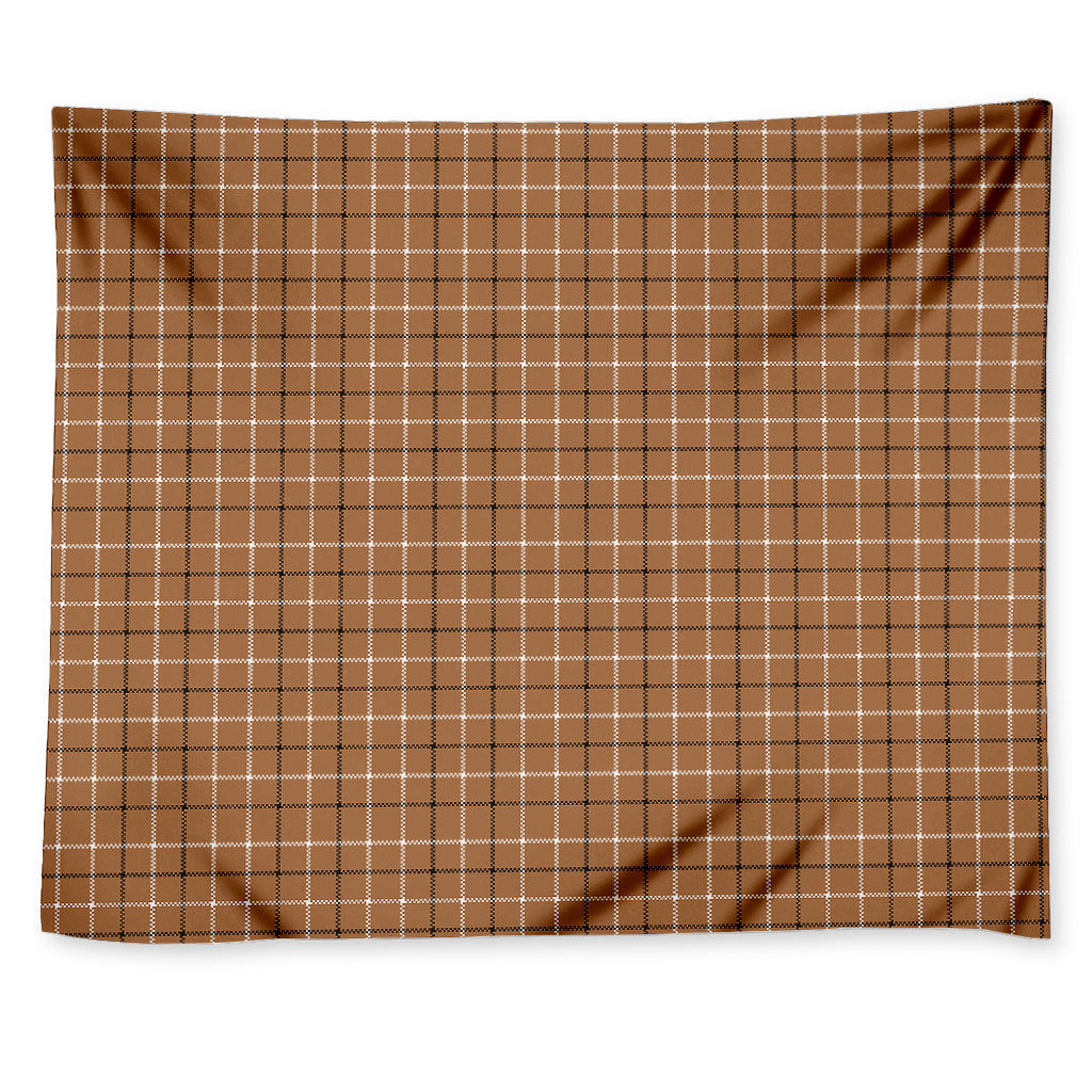 Brown Tattersall Pattern Print Tapestry