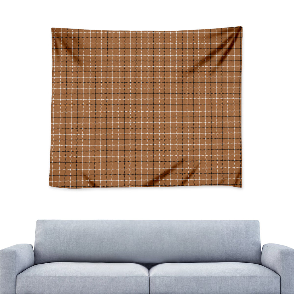 Brown Tattersall Pattern Print Tapestry