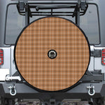 Brown Tattersall Pattern Print Tire Cover With Camera Hole