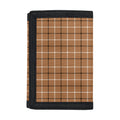 Brown Tattersall Pattern Print Trifold Wallet