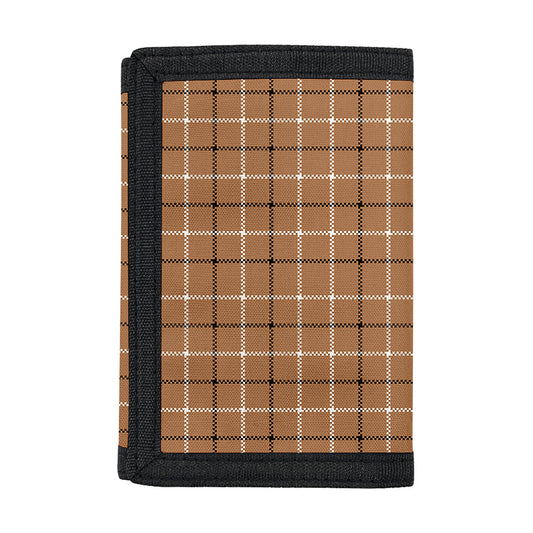 Brown Tattersall Pattern Print Trifold Wallet