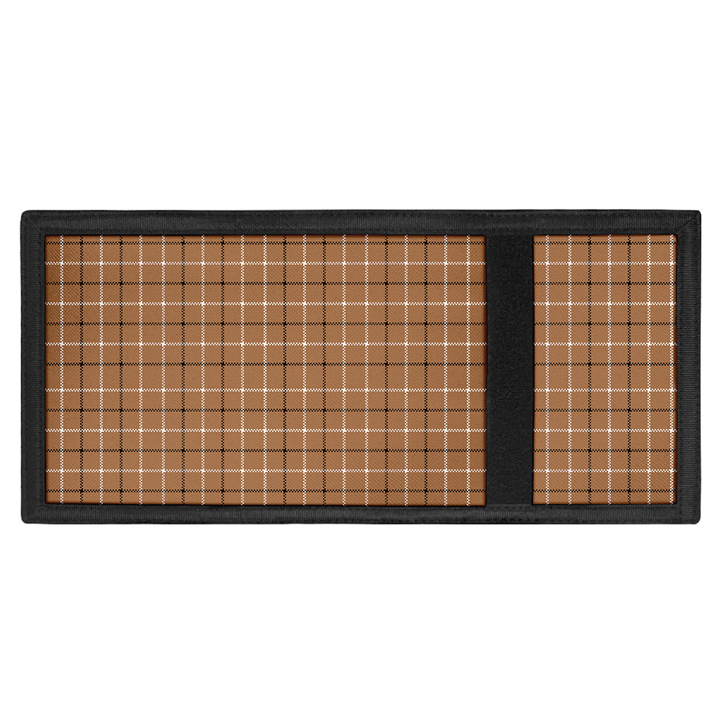 Brown Tattersall Pattern Print Trifold Wallet