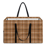 Brown Tattersall Pattern Print Utility Tote Bag