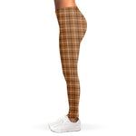 Brown Tattersall Pattern Print Women's Leggings