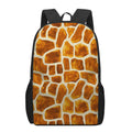Brown Watercolor Giraffe Pattern Print 17 Inch Backpack