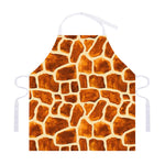 Brown Watercolor Giraffe Pattern Print Adjustable Apron