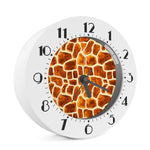 Brown Watercolor Giraffe Pattern Print Alarm Clock