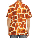Brown Watercolor Giraffe Pattern Print Aloha Shirt