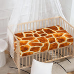 Brown Watercolor Giraffe Pattern Print Baby Crib Sheet