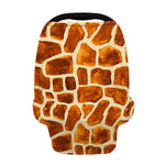 Brown Watercolor Giraffe Pattern Print Baby Seat Cover