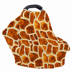Brown Watercolor Giraffe Pattern Print Baby Seat Cover