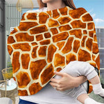 Brown Watercolor Giraffe Pattern Print Baby Seat Cover