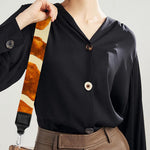 Brown Watercolor Giraffe Pattern Print Bag Strap