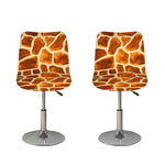 Brown Watercolor Giraffe Pattern Print Bar Stool Covers