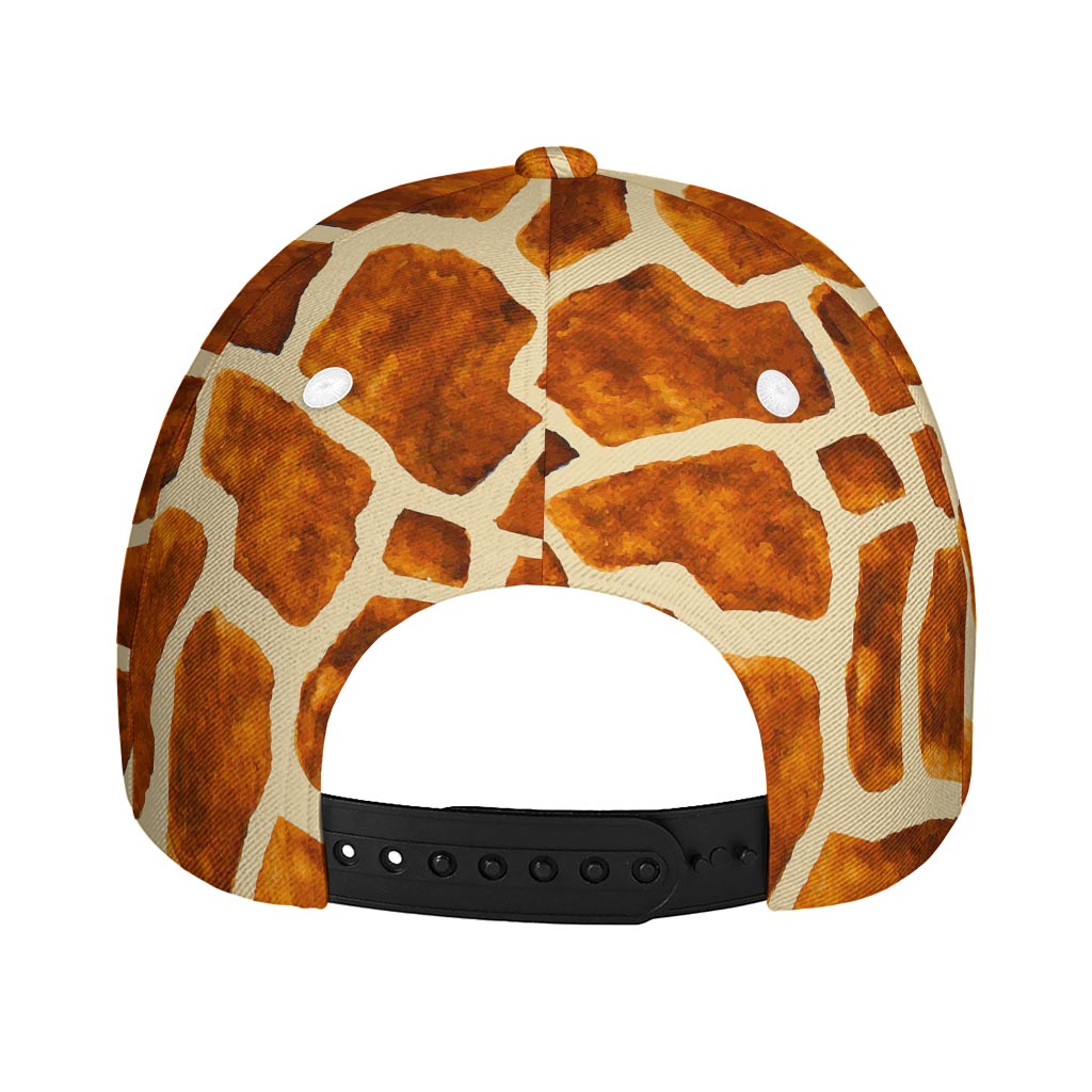 Brown Watercolor Giraffe Pattern Print Baseball Cap