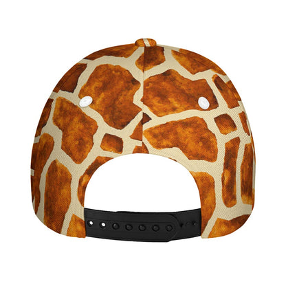 Brown Watercolor Giraffe Pattern Print Baseball Cap