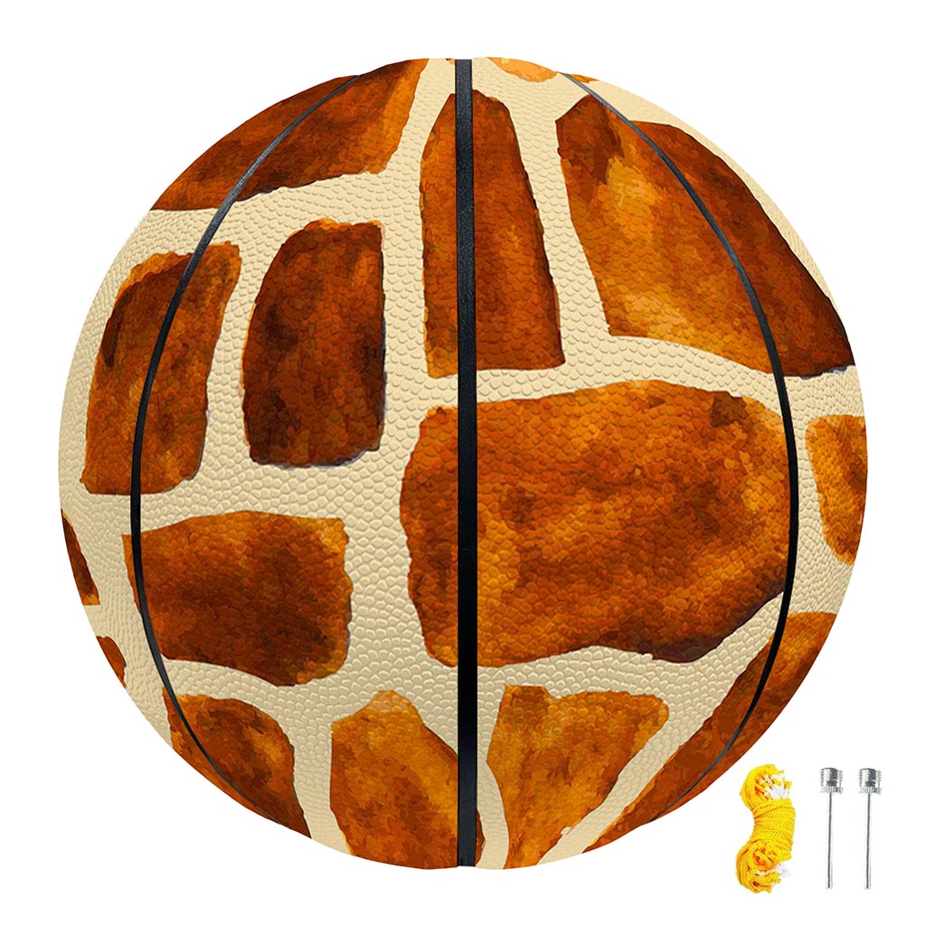 Brown Watercolor Giraffe Pattern Print Basketball
