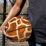 Brown Watercolor Giraffe Pattern Print Basketball