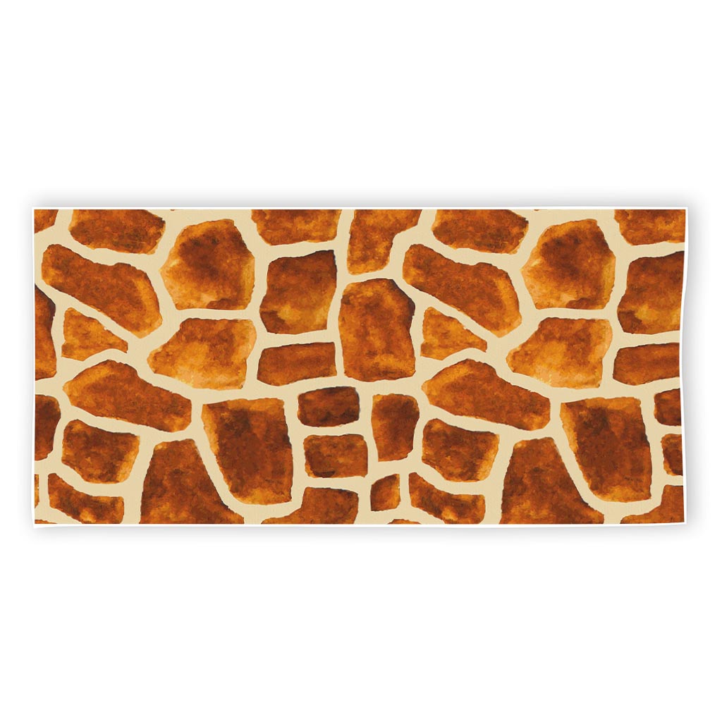 Brown Watercolor Giraffe Pattern Print Beach Towel