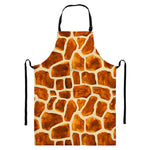 Brown Watercolor Giraffe Pattern Print Bib Apron With Pocket