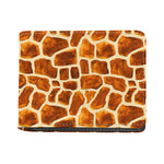 Brown Watercolor Giraffe Pattern Print Bifold Wallet