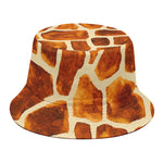 Brown Watercolor Giraffe Pattern Print Bucket Hat