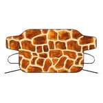 Brown Watercolor Giraffe Pattern Print Car Windshield Snow Cover