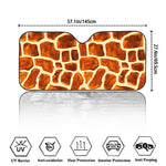 Brown Watercolor Giraffe Pattern Print Car Windshield Sun Shade